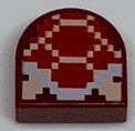 24246pb005 24246pb005 - Tile, Round 1 x 1 Half Circle Extended with Pixelated Koopa Troopa Pattern