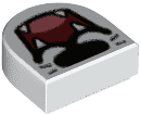 24246pb029 24246pb029 - Tile, Round 1 x 1 Half Circle Extended with Black Nose and Whiskers, Dark Red Open Mouth, Coral Tongue, and Fangs Pattern