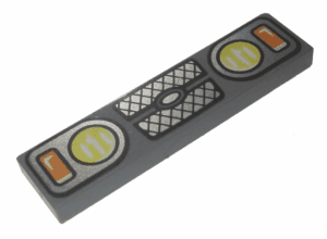 2431pb0515-2 2431pb515 - Tile 1 x 4 with Yellow and Orange Headlights and Grille Pattern