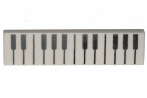 2431pb0593 2431pb593 - Tile 1 x 4 with Black and White Piano Keys Pattern