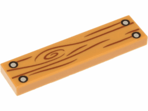 2431pb0652 2431pb652 - Tile 1 x 4 with Wood Grain and 4 Silver Nails Pattern