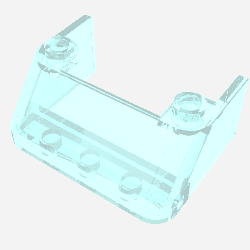 2437.png 2437 - Windscreen 3 x 4 x 1 1/3 with 2 Studs on Top