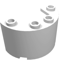24593.png Cilinder, half 2 x 4 x 2 met uitsparing 1 x 2