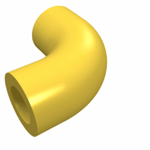 25214.png 25214 - Brick, Round 1 x 1 d. 90 degrees Elbow Macaroni - No Stud - Type 2 - Axle Hole