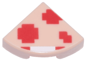 25269pb013 25269pb013 - Tile, Round 1 x 1 Quarter with Super Mario Pixelated Super Mushroom Pattern