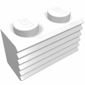 2877.png 2877 - Brick, Modified 1 x 2 with Grille / Fluted Profile