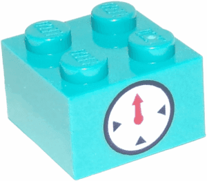 3003pb116 3003pb116 - Brick 2 x 2 with Timer Black Circle and Indicators with Red Hand on White Background Pattern