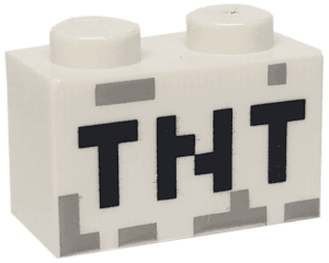 3004pb122 3004pb122 - Brick 1 x 2 with Black 'TNT' Pixelated Pattern