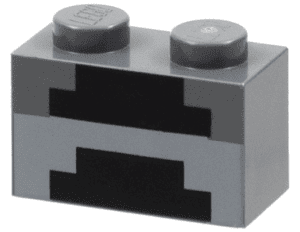 3004pb161 3004pb161 - Brick 1 x 2 with Minecraft Pixelated Furnace Unlit Pattern