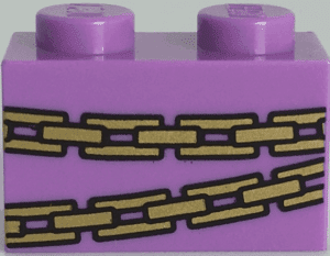 Steen, 1x2 met gouden ketting (BrickHeadz 'Belle Bottom Abdomen') (geprint)