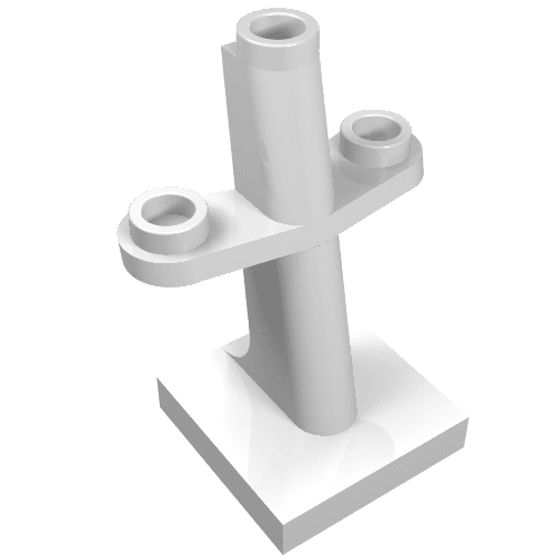 Boot, mast 2 x 2 x 3 schuin met nop bovenop en op twee zijkanten