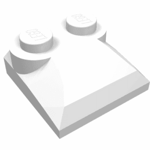47457.png Dakpan, gebogen 2 x 2 x 2/3 met 2 nopjes en gebogen zijkanten