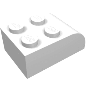 6215.png Dakpan, gebogen 3 x 2 met 4 noppen