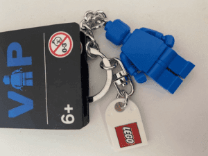 6339348 6339348 - VIP Blue Minifigure Key Chain with LEGO Logo Tile, Modified 3 x 2 Curved with Hole