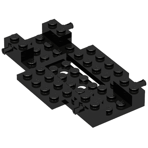 Voertuig, basis 6x10x1 met 2x4 verzonken middenstuk en 2 gaten