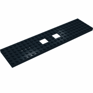92088.png 92088 - Train Base 6 x 24 with 2 Square Cutouts and 3 Round Holes Each End, Reinforced on Bottom
