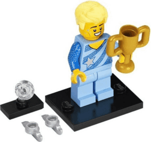 col22-6 Minifiguur - Kampioen kunstschaatsen, serie 22 (complete set met standaard en accessoires)