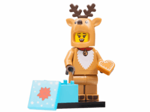 col23-4 Minifiguur - Rendier kostuum, serie 23 (complete set met standaard en accessoires)