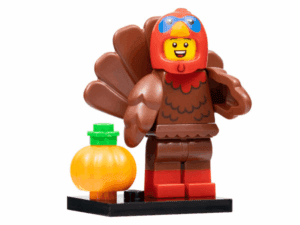 col23-9 Minifiguur - Kalkoen kostuum, serie 23 (complete set met standaard en accessoires)