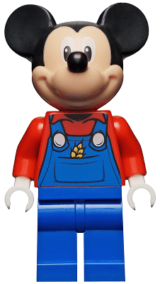 dis054 Minifiguur -  Mickey Mouse, blauwe overall en rode top