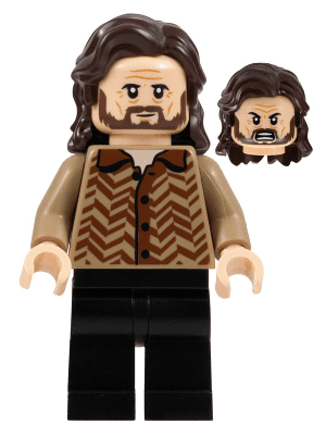 hp371 Minifiguur - Sirius Zwarts, donkerbruin haar, donker zandkleurige trui