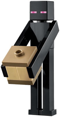 min139 Minifiguur - Enderman met zandkleurig blok met donker zandkleurige boven- en onderkant