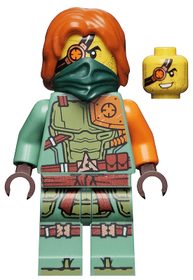 njo0657 Minifiguur - Ronin - Legacy, donkergroene bandana
