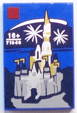 26603pb055 26603pb055 - Tile 2 x 3 with LEGO Disney Set 71040 Disney Castle Box Art Pattern
