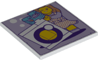 10202pb024 10202pb024 - Tile 6 x 6 with Bottom Tubes with Minifigure and Washing Machine Pattern