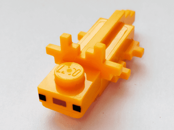 Minecraft Axolotl met donkeroranje neus