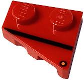 24299pb03 24299pb03 - Wedge, Plate 2 x 2 Left with Black Stripe and Orange Dot (Direction Indicator) Pattern